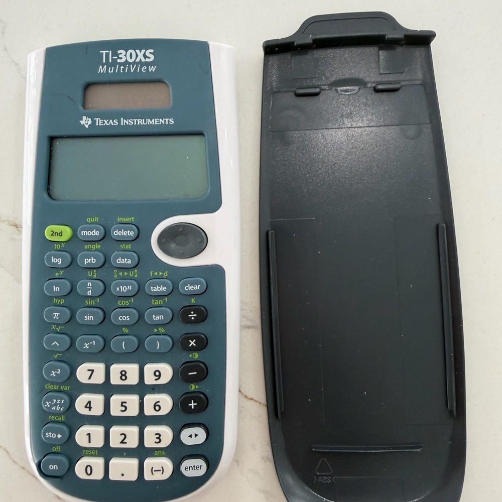 Texas Instruments TI-30XS Scientific Calculator Teal and White with Slide Cover